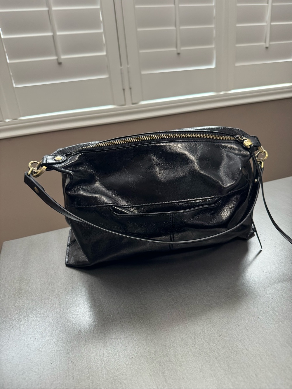 Classic Black Hobo Avon Leather Shoulder Bag